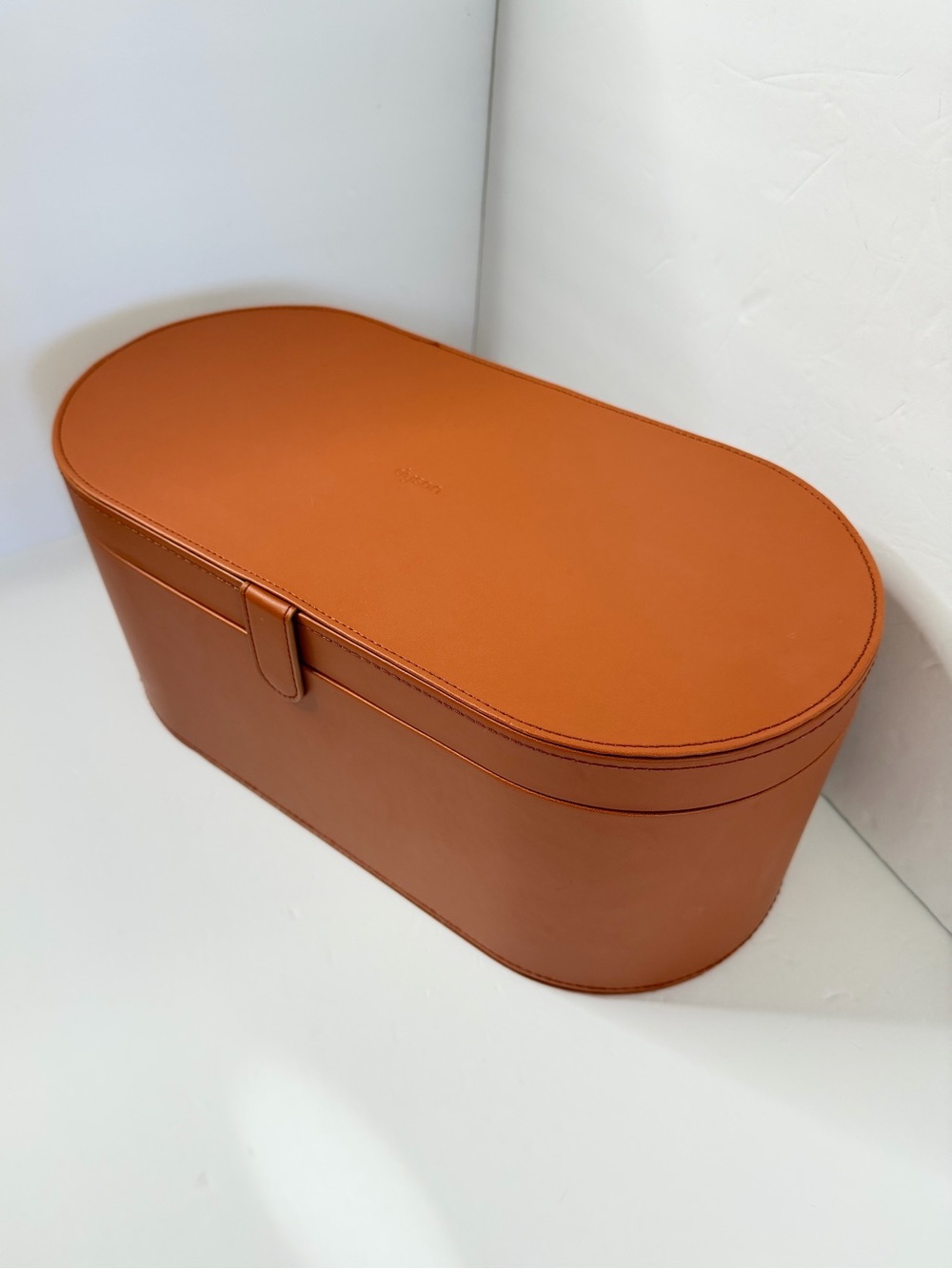 Dyson Storage Case ONLY Hard Box Display Airwrap Leather Brown Orange